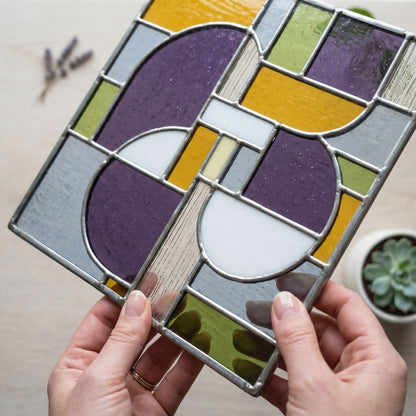 Square Geometric Stained Glass Pattern