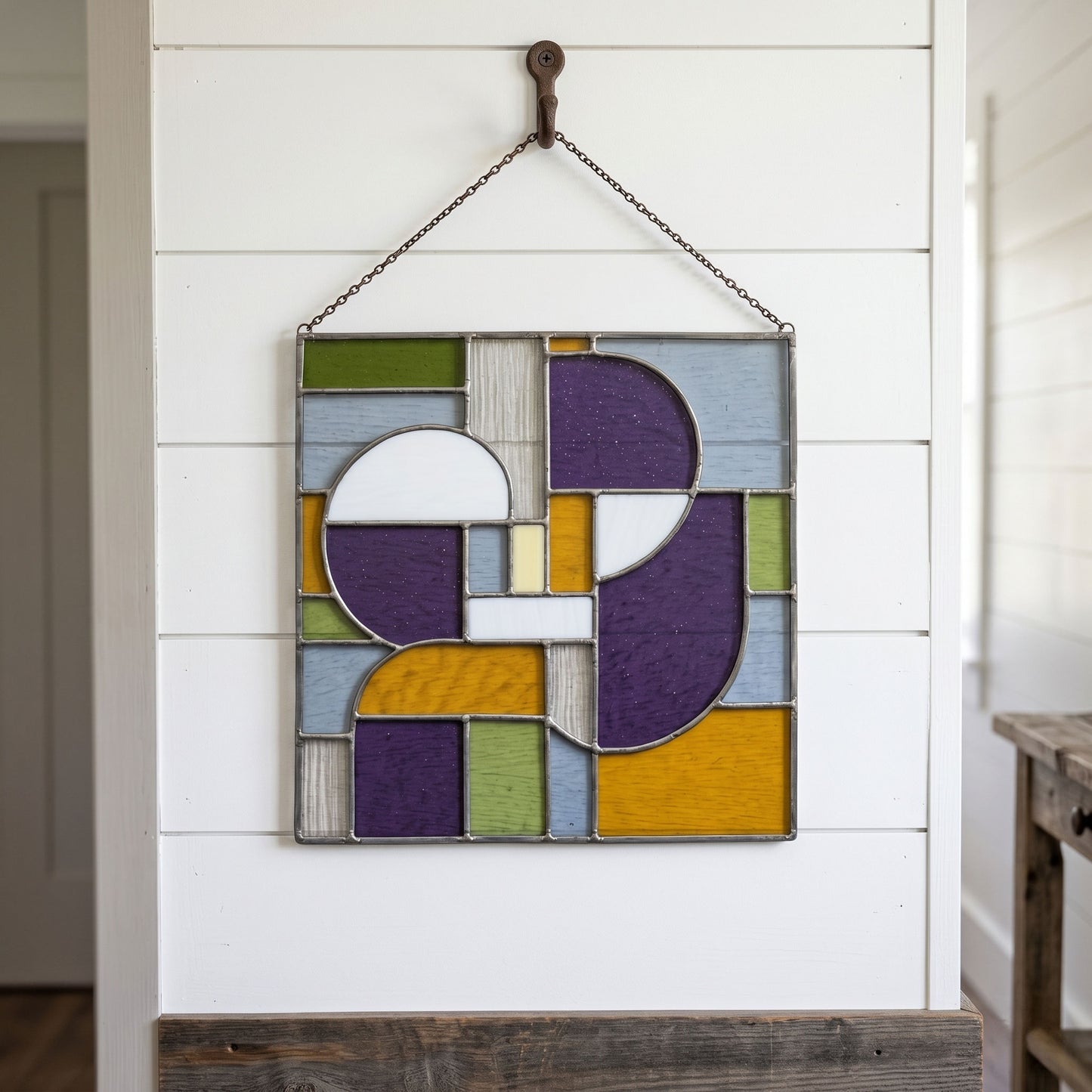 Square Geometric Stained Glass Pattern