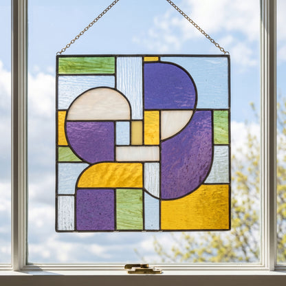 Square Geometric Stained Glass Pattern