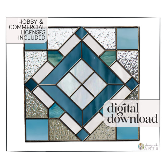 Geometric Quilt Square Pattern with PNG