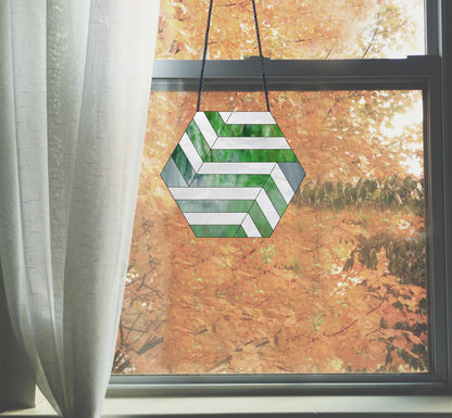 Hexagon Beginner Stained Glass Pattern - Crafting Patterns & Molds, from GlassyRock Arts