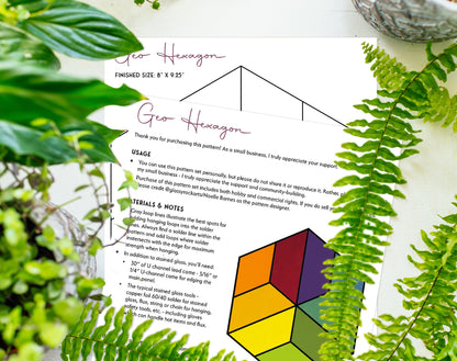 Easy Hexagon Beginner Stained Glass Pattern