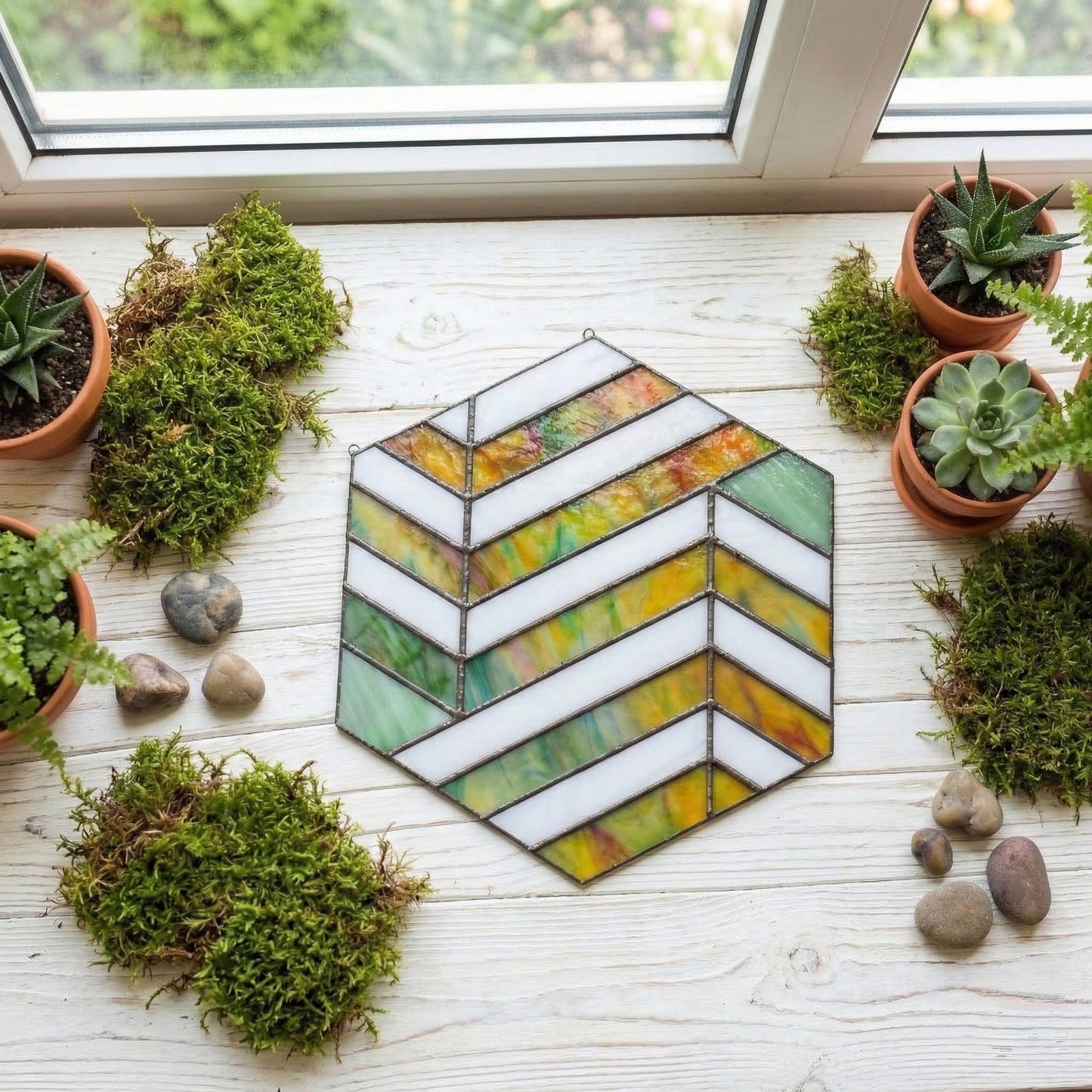 Hexagon Beginner Stained Glass Pattern