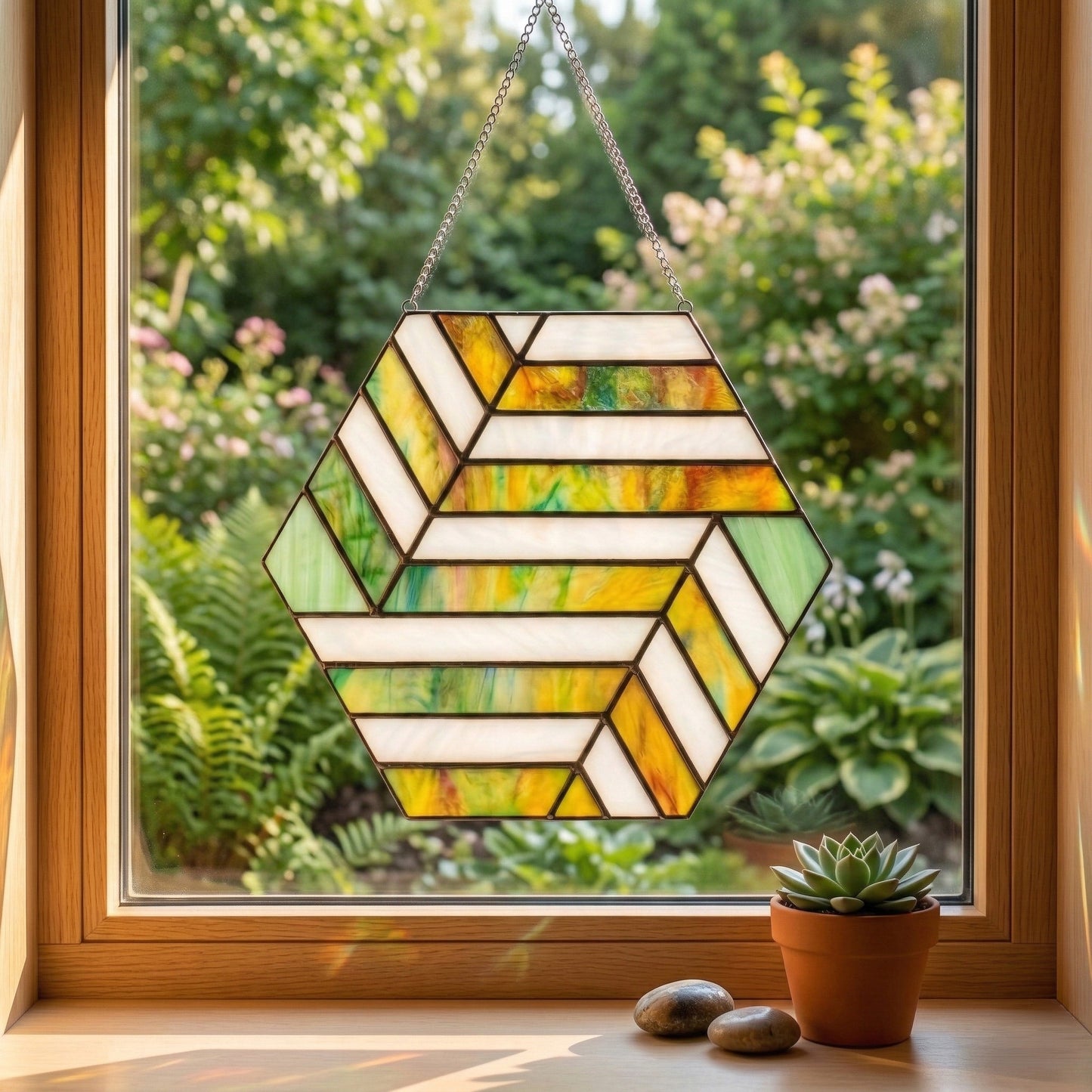 Hexagon Beginner Stained Glass Pattern