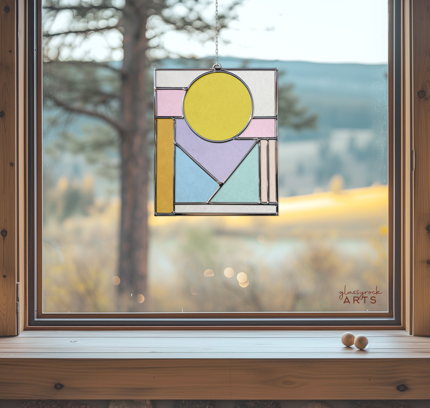 A picture of the Stained Glass Sunrise Pattern for Beginners from GlassyRock Arts. 