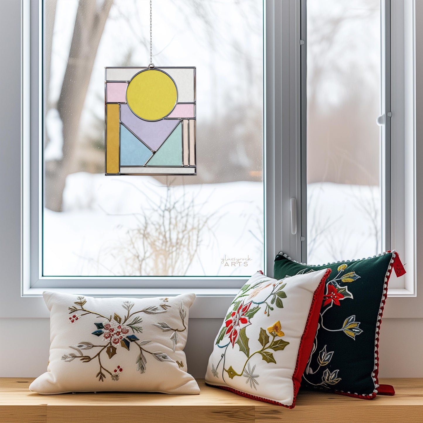 A picture of the Stained Glass Sunrise Pattern for Beginners from GlassyRock Arts. 