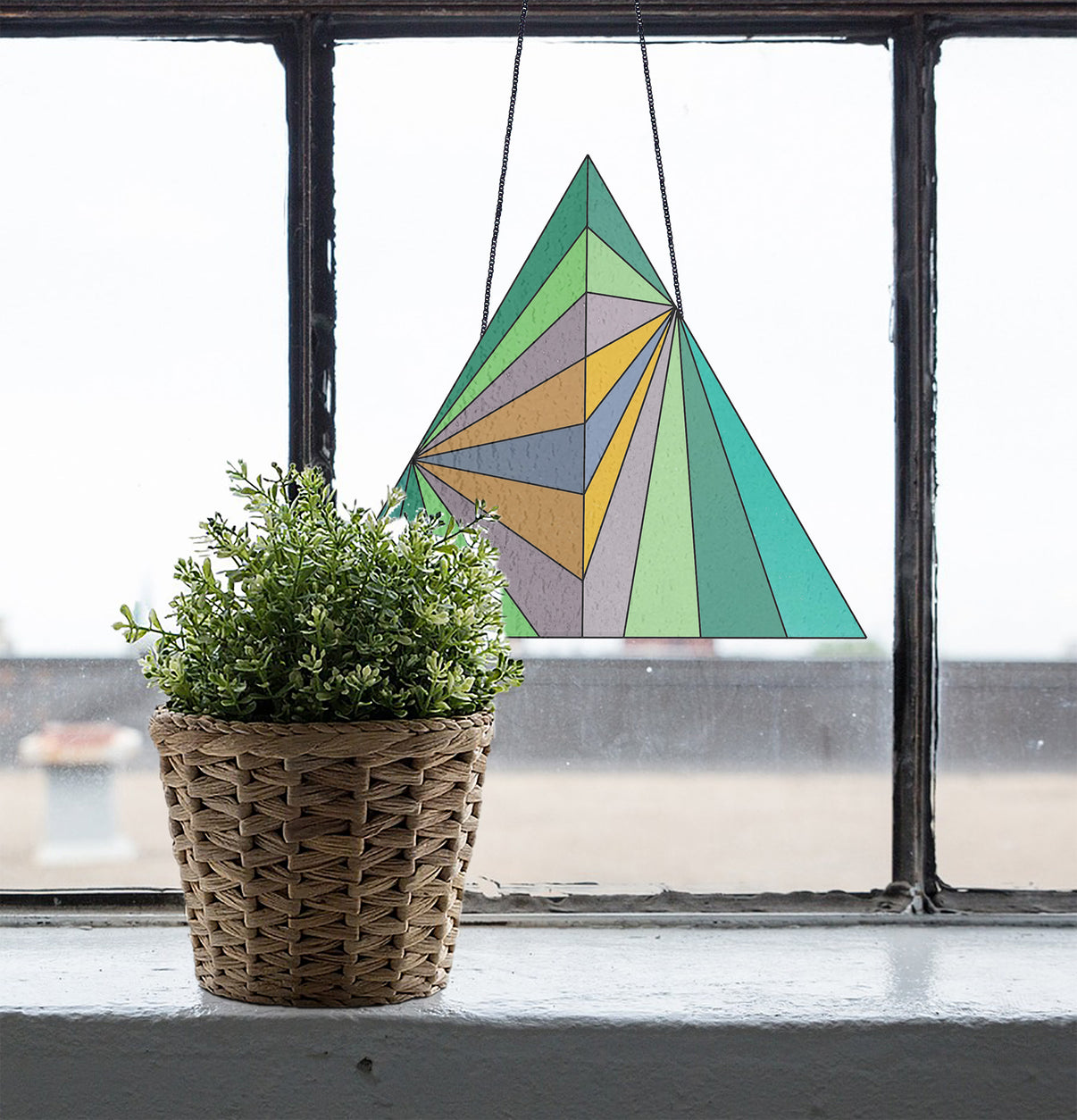 Geometric Triangle Stained Glass Pattern - GlassyRock Arts
