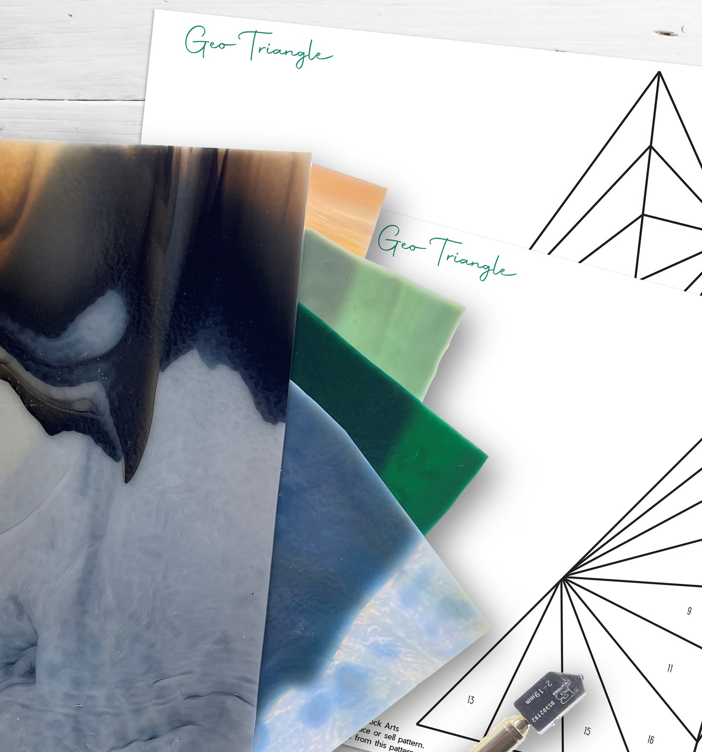 Geometric Triangle Stained Glass Pattern