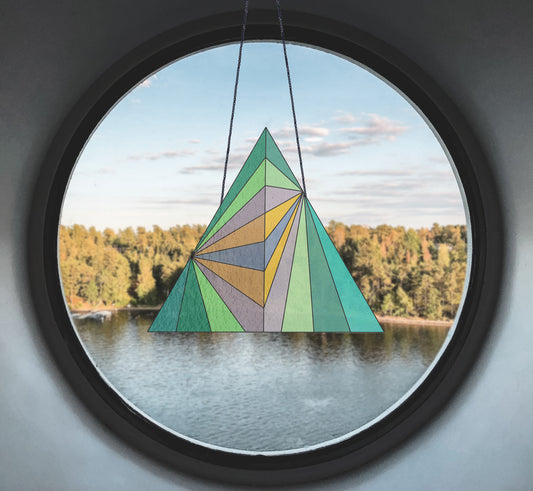 Geometric Triangle Stained Glass Pattern