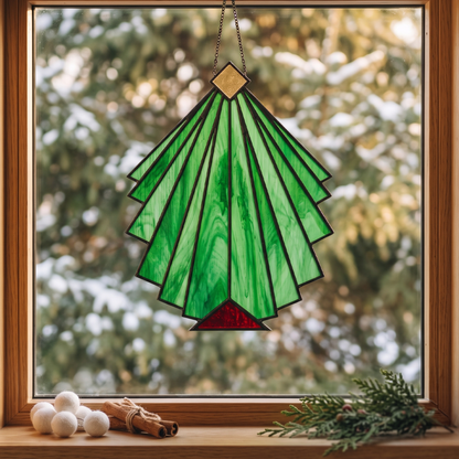 Beginner Christmas Tree Stained Glass Pattern