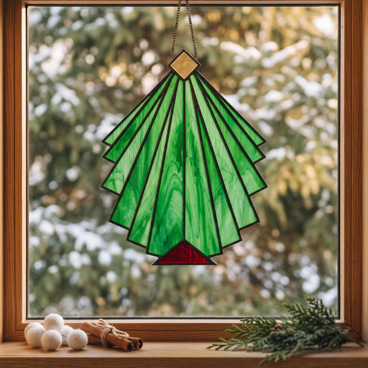 Beginner Christmas Tree Stained Glass Pattern