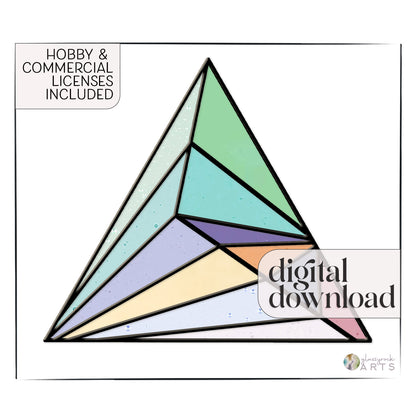 A picture of the Geometric Triangle Stained Glass Pattern from GlassyRock Arts. 