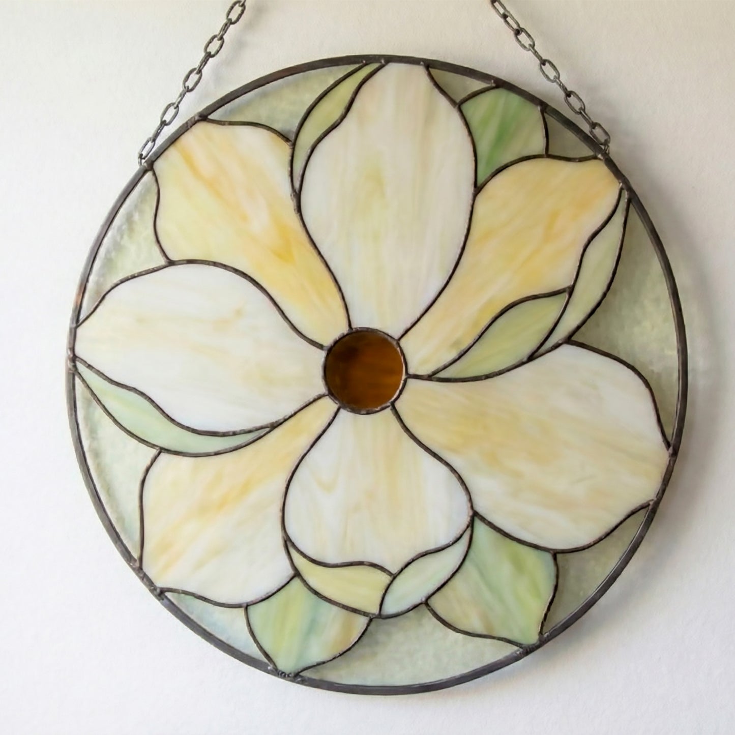 Big Magnolia Suncatcher Stained Glass Pattern with PNG & SVG