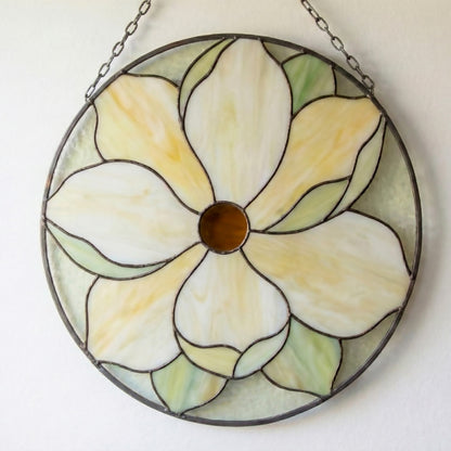 Big Magnolia Suncatcher Stained Glass Pattern with PNG & SVG