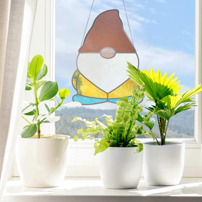 Gnome Stained Glass Pattern - Crafting Patterns & Molds, from GlassyRock Arts