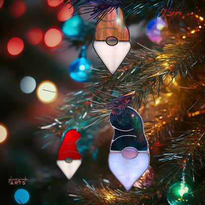 Gnome Stained Glass Christmas Ornament Patterns - Crafting Patterns & Molds, from GlassyRock Arts