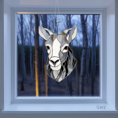 A picture of the Goat Stained Glass Pattern from GlassyRock Arts. 