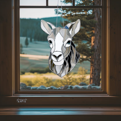 A picture of the Goat Stained Glass Pattern from GlassyRock Arts. 