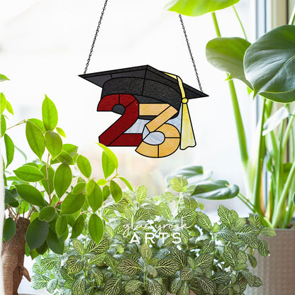 2023 Graduate Cap Stained Glass Pattern