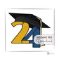 2024 Graduate Cap Stained Glass Pattern