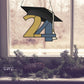 2024 Graduate Cap Stained Glass Pattern