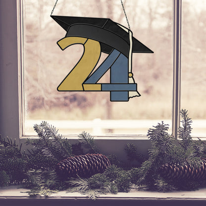 2024 Graduate Cap Stained Glass Pattern