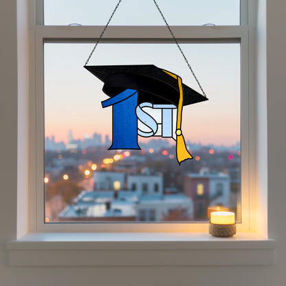1st Graduate Cap Stained Glass Pattern