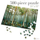 Stained Glass Forest Jigsaw Puzzle, Green and Blue