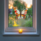 Retro Stained Glass Butterfly Pattern