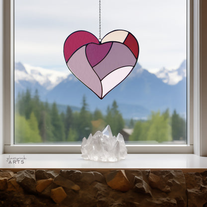 A picture of the Sweet Heart Stained Glass Pattern from GlassyRock Arts. 