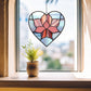 Lotus Flower Heart Stained Glass Pattern