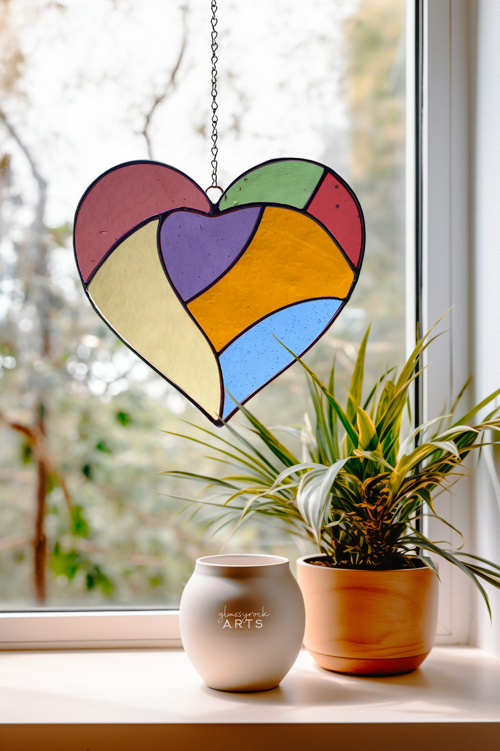 A picture of the Sweet Heart Stained Glass Pattern from GlassyRock Arts. 