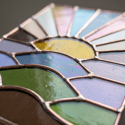 Hilly Sunset Stained Glass Pattern PDF & PNG
