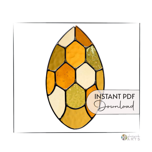 Abstract Honeycomb Teardrop Stained Glass Pattern