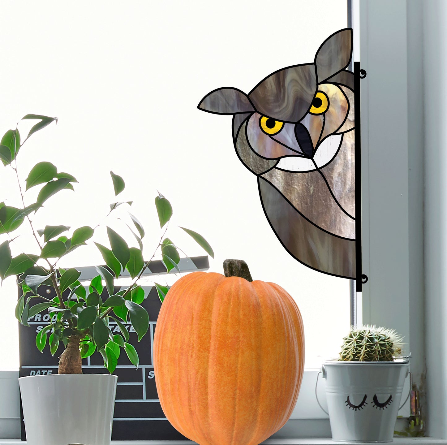 Horned Owl Buddy Stained Glass Pattern