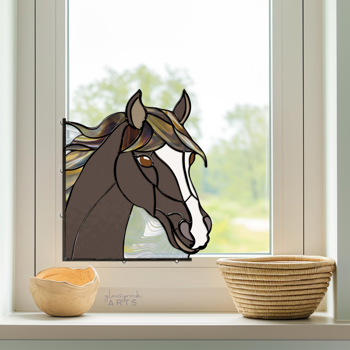 A picture of the Horse Stained Glass Pattern from GlassyRock Arts. 