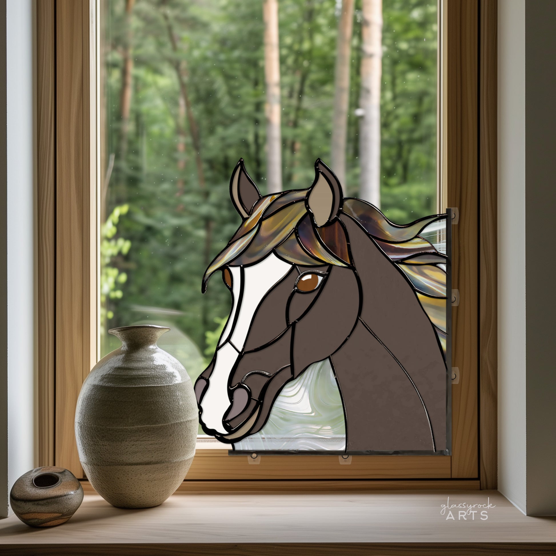 A picture of the Horse Stained Glass Pattern from GlassyRock Arts. 