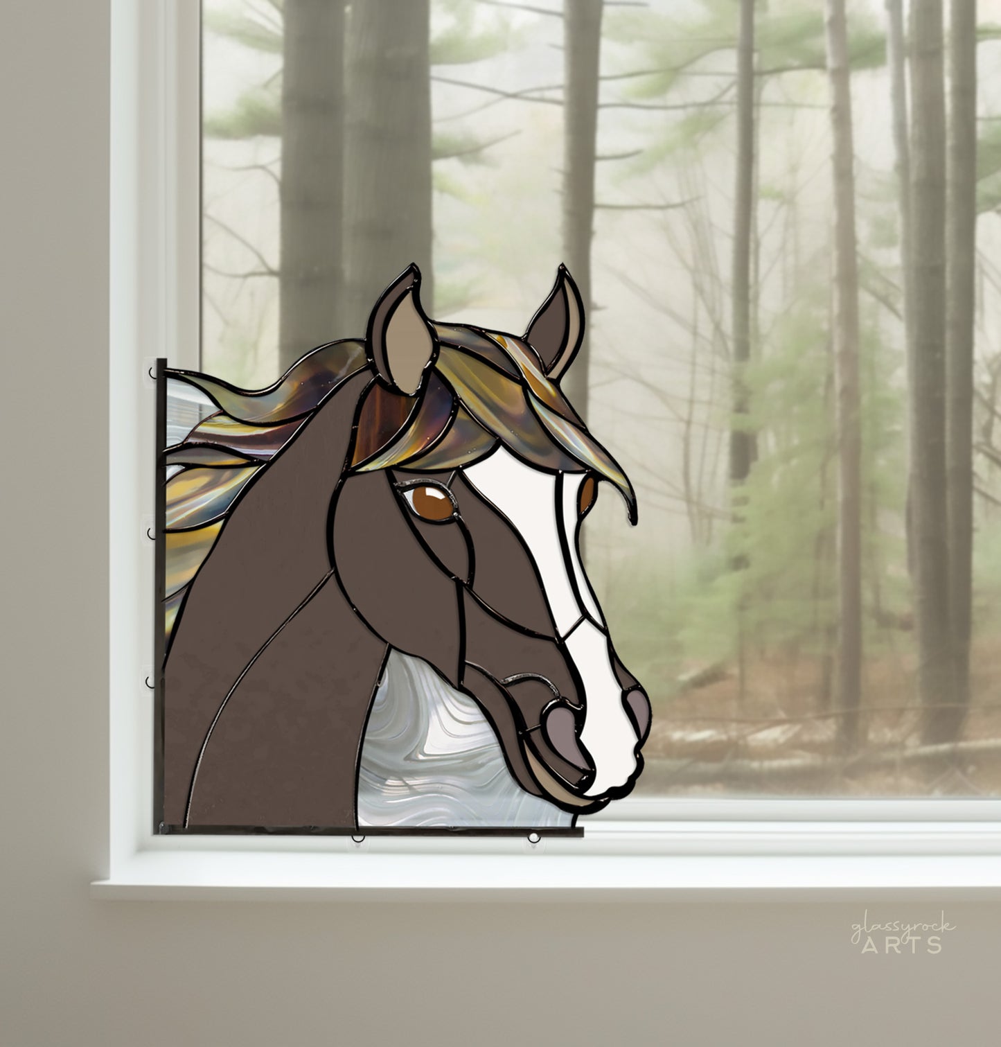 A picture of the Horse Stained Glass Pattern from GlassyRock Arts. 