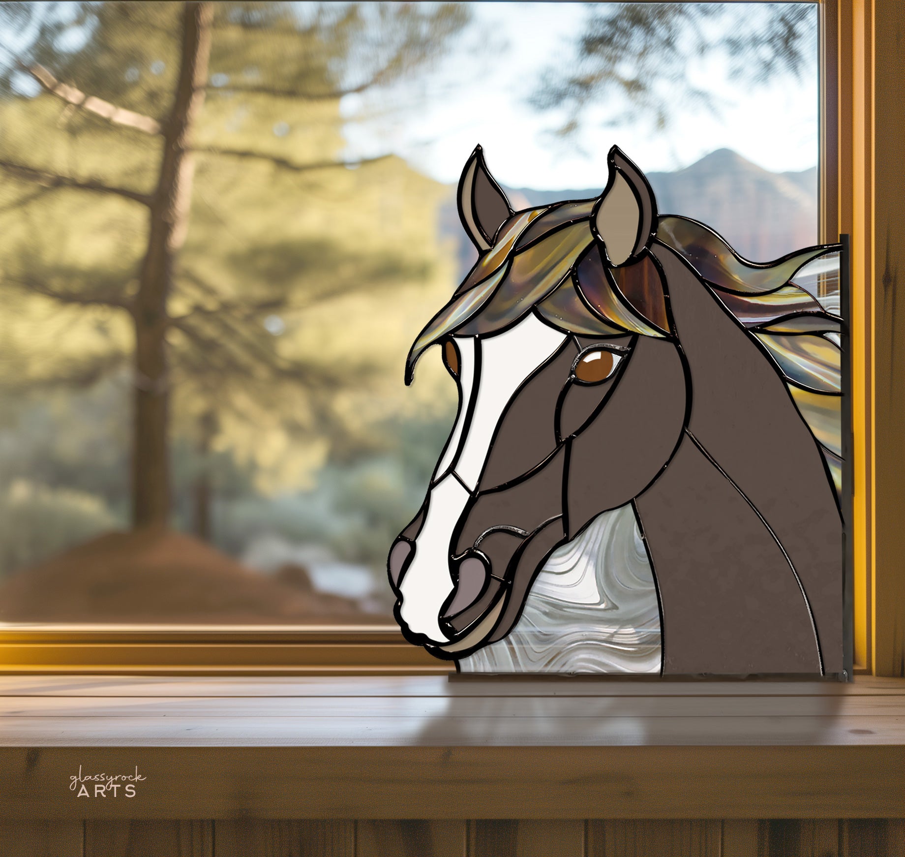 A picture of the Horse Stained Glass Pattern from GlassyRock Arts. 