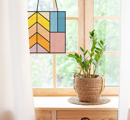 A picture of the Beginner Geometric Stained Glass Pattern Pack of 5 from GlassyRock Arts. 