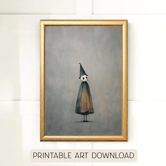 Halloween Printable Whimsical Wall Art, Original Artwork with 5 Aspect Ratios Included, Instant Digital Download, Printable Halloween Art