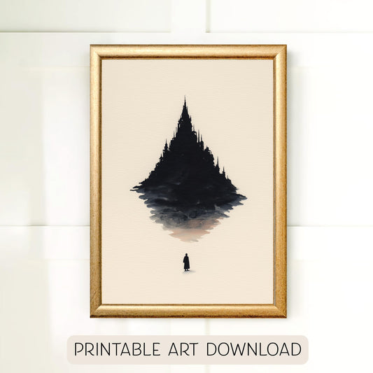 Halloween Printable Landscape Wall Art, Original Artwork with 5 Aspect Ratios Included, Instant Digital Download, Printable Halloween Art