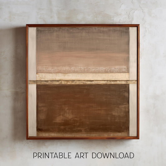 Printable Minimalist Brown Wabi Sabi Abstract Art Print