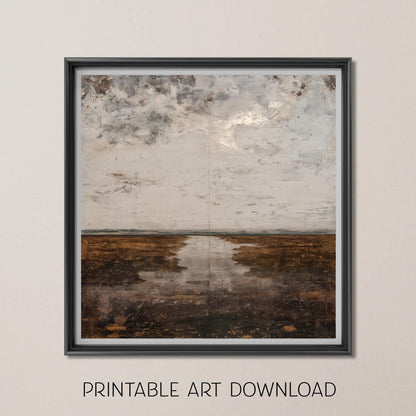 Printable Wabi Sabi River Landscape Wall Art