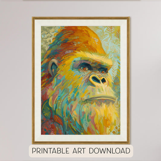 Halloween Bigfoot Art Print: Spooky Sasquatch for Fall Decor (Digital Download)