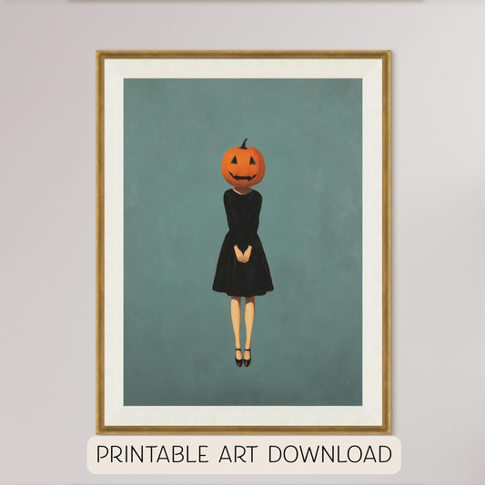 Whimsical Ghost Halloween Print: Original Spooky Wall Art (Digital Download