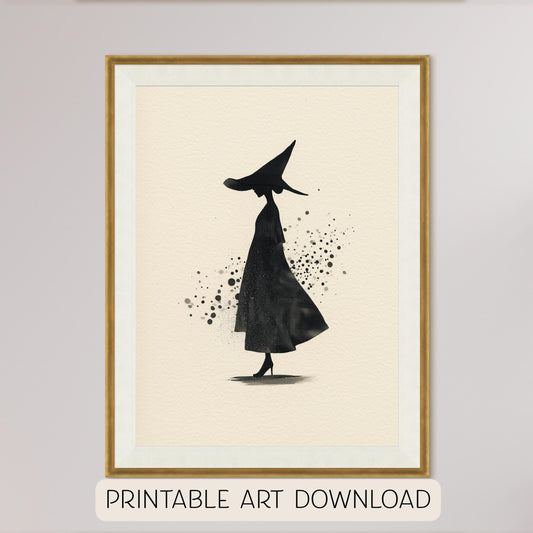 Halloween Witch Wall Art: Spooky Printable Decor (Digital Download)