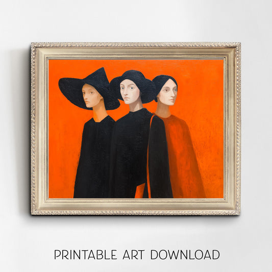 Halloween Printable 3 Witches Wall Art