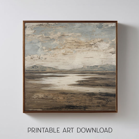 Printable Minimalist Wabi Sabi Big Sky Landscape Art Print