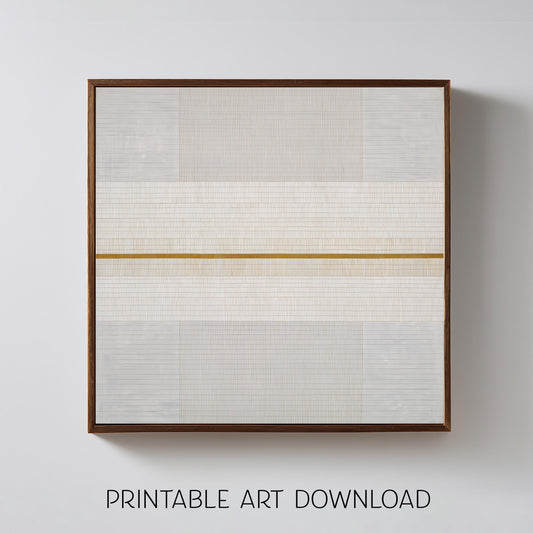 Printable Abstract Wabi Sabi Geometric Print, White & Gold